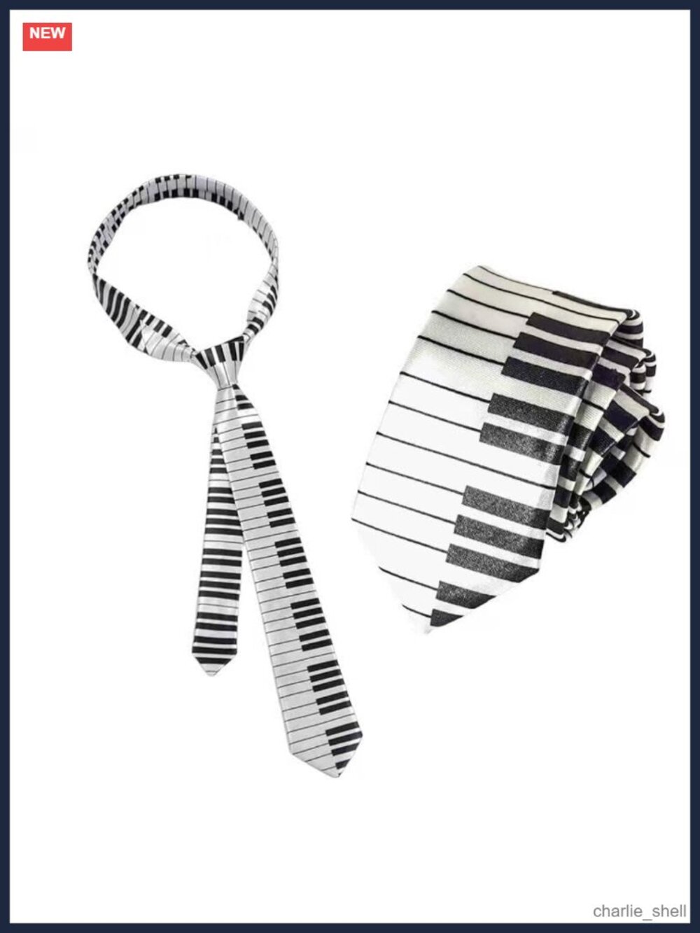 Men's Piano Keyboard Necktie Slim Polyester Yarn Music Theme Tie